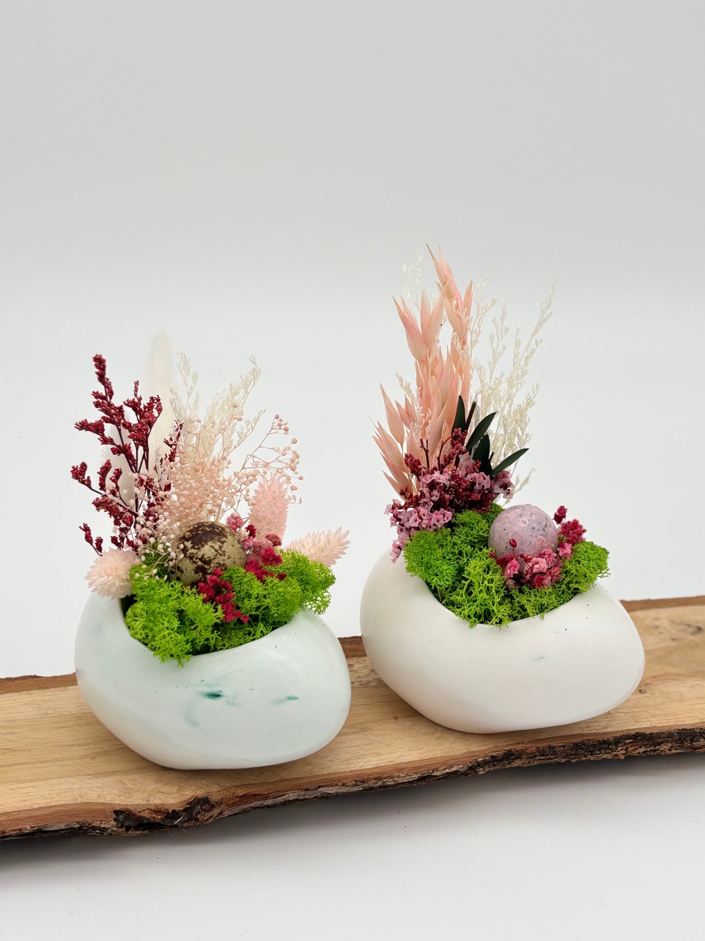Raysin Ei mit Trockenblumen & Wachtelei
