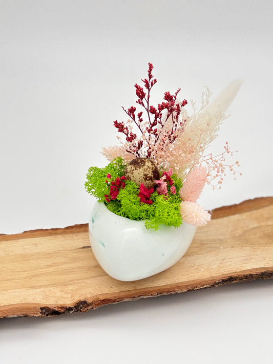 Raysin Ei mit Trockenblumen & Wachtelei