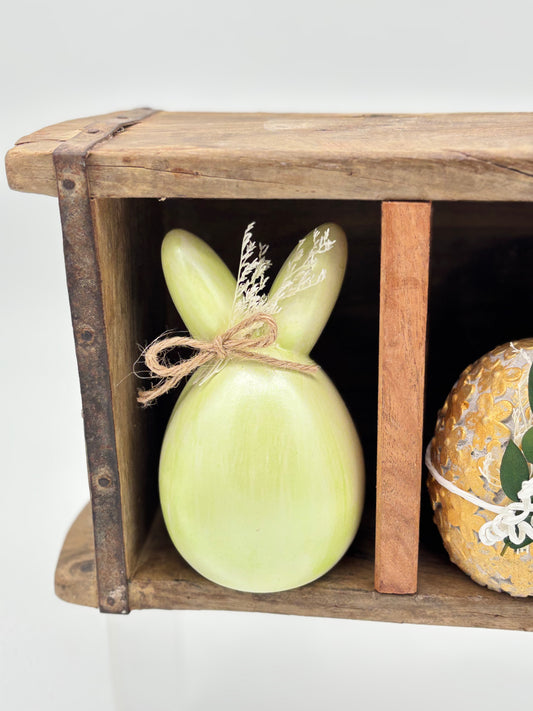 Raysin Hasen „Frühling“ mit Trockenblumen & Juteband – 2er Set