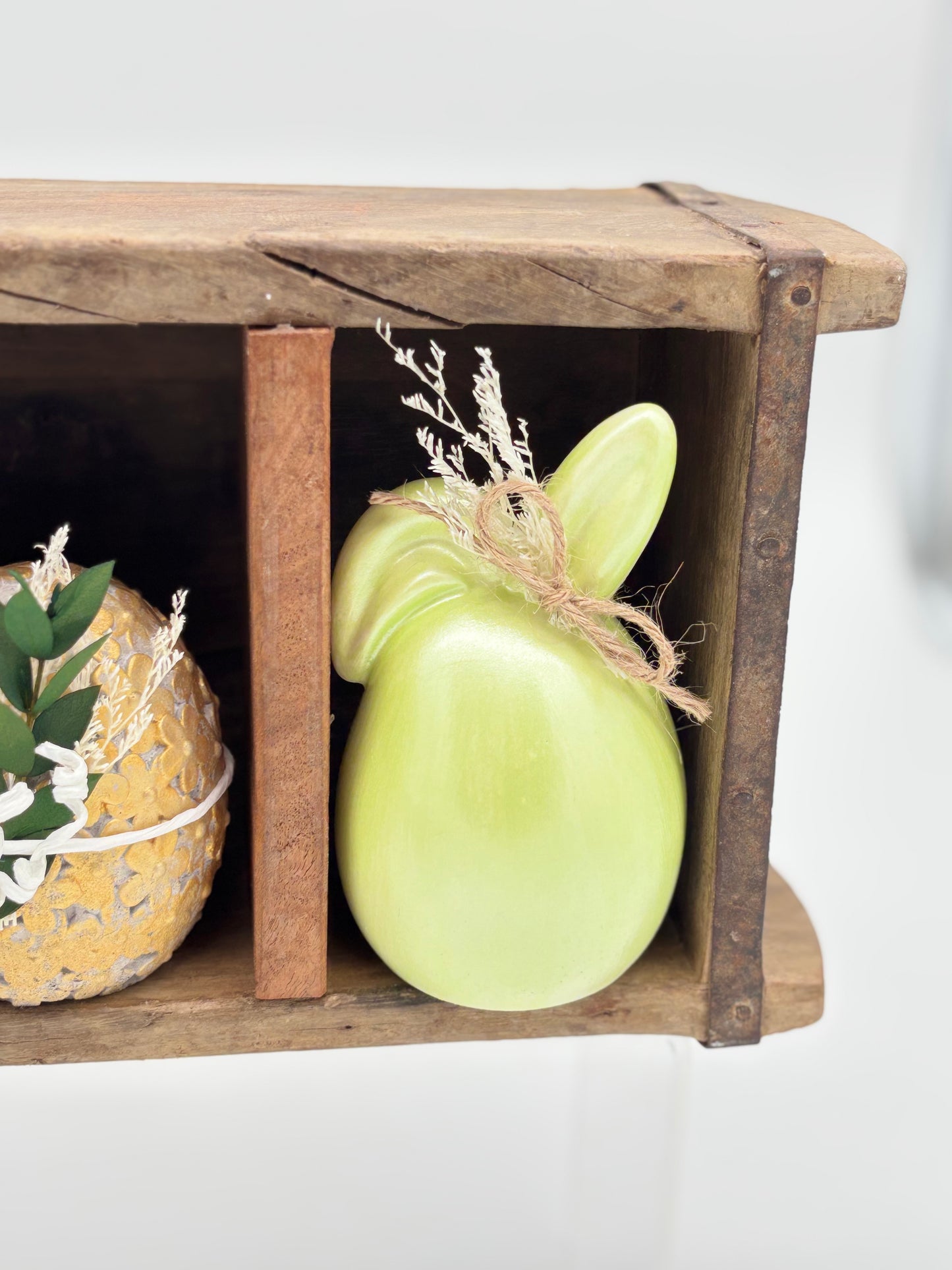 Raysin Hasen „Frühling“ mit Trockenblumen & Juteband – 2er Set